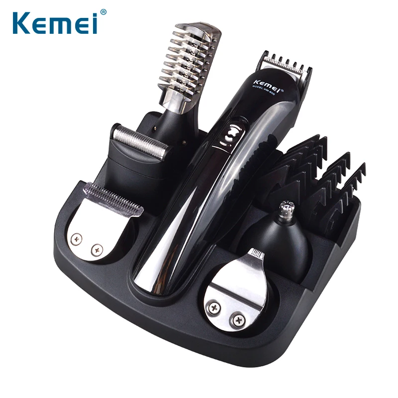 Pаспродажа Kemei 600 6 в 1 Электрический триммер для волос бороды перезаряжаемые машинки для стрижки волос станок для бритья мужские Инструменты для укладк...