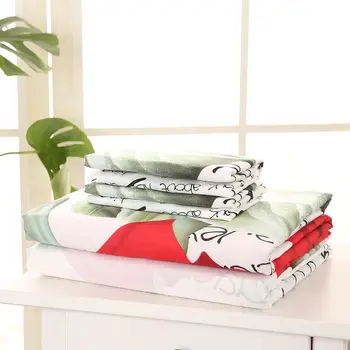 

4pcs 3D Duvet Cover Printed Comforter Bedding Set Queen King Size Fitted Sheet Bed Cover 2 Pillowcases Bedclothes Home Textiles