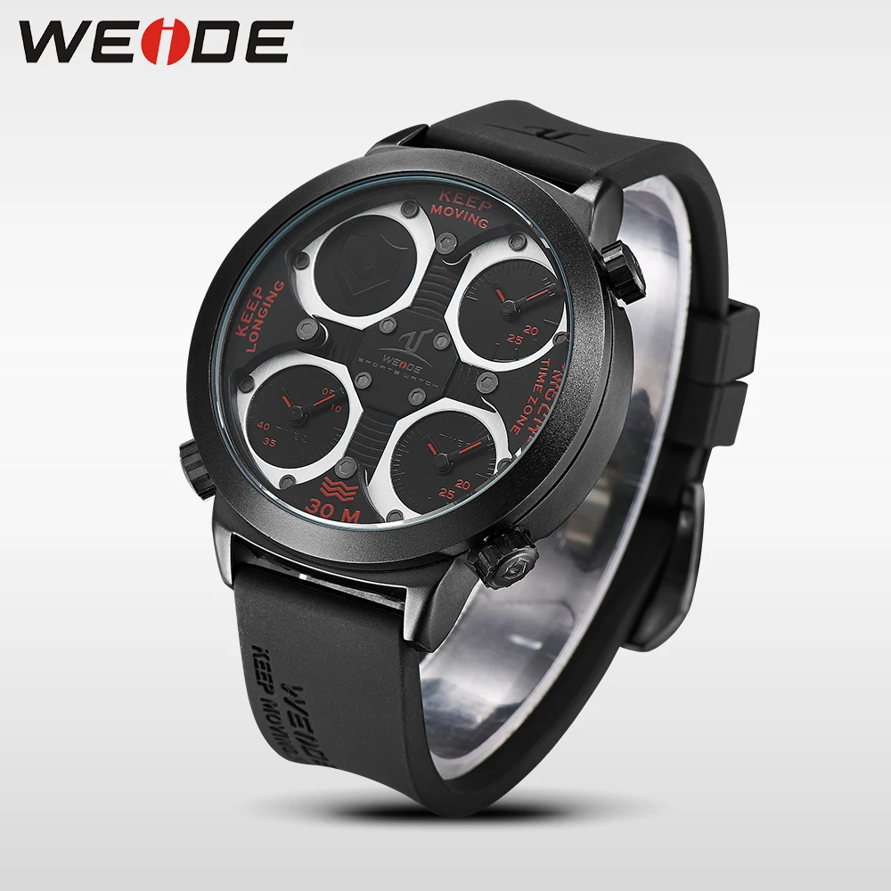 WEIDE luxury brand quartz Watches Mens Military Dual Time Zone Waterproof  Sports Army Quality silicone analog Relogio Clock