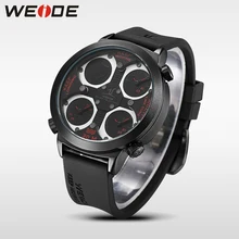 WEIDE luxury brand quartz Watches Mens Military Dual Time Zone Waterproof  Sports Army Quality silicone analog Relogio Clock