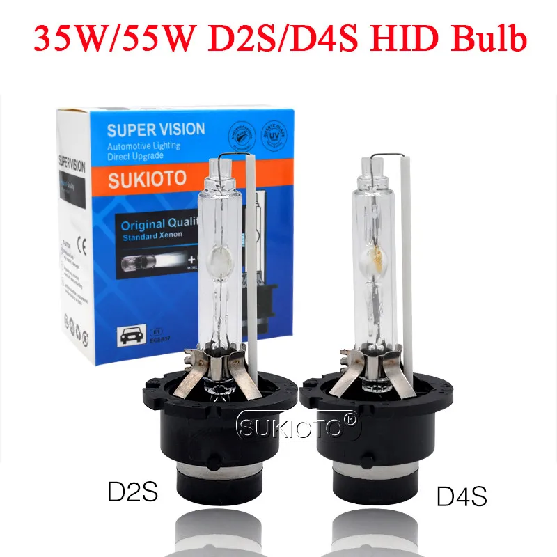 SUKIOTO Original 35W Xenon D2S D4S Xenon HID Bulb 4300K 5000K 6000K 8000K Car Headlight 55W D2S D2R D4R D4S HID Replacement Bulb (11)