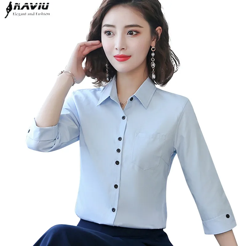 

Summer New formal women cotton shirt fashion Business interview half sleeve slim blouses office ladies professional work tops
