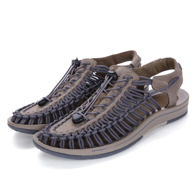 Keloch/ летний Мужская пляжная обувь пляжные сандалии для прогулок для мужчин Высокое качество на открытом воздухе с защитой от скольжения; zapatillas hombre - Цвет: Серый