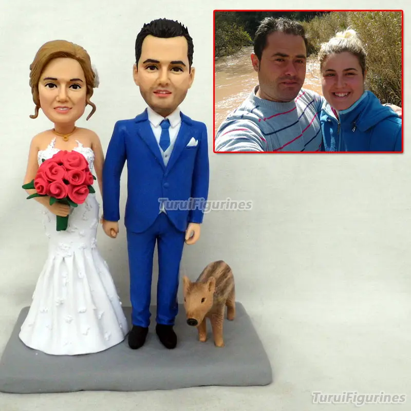 Пара Bobblehead Mr and Mrs топперы на свадебный торт Топпер деревенский персонализированные мини статуя любви на заказ bobblehead фигурки Куклы