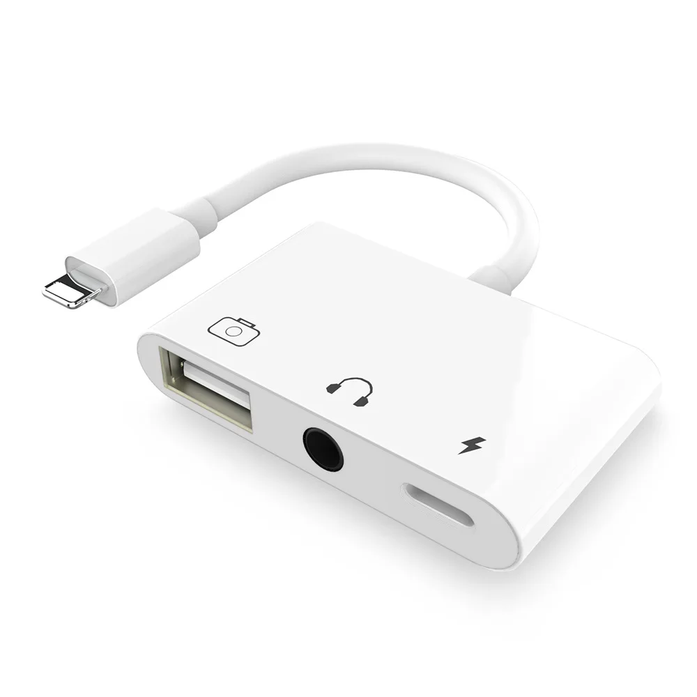 USB 3 Camera 3 5mm Headphone Audio Charging Splitter 3 in 1 OTG Device Adapter with Charging and 3 5mm Aux Jack for iPhone XSMax