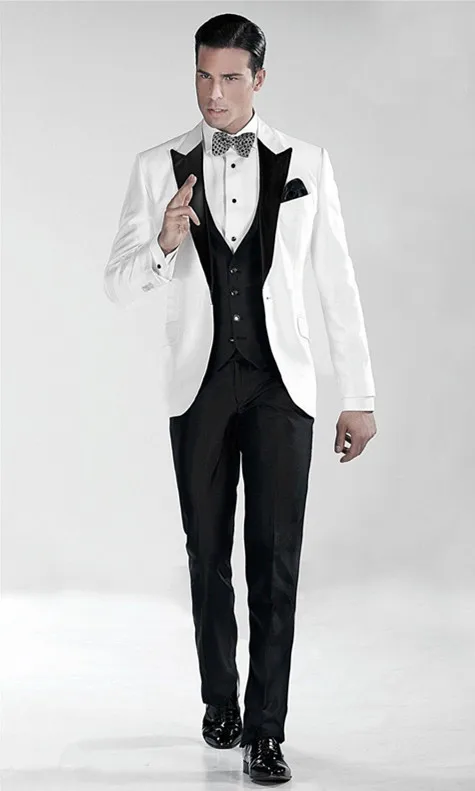 veste Pic Mariage Hommes Avec Gilet Smokings Arc Costumes 3 De Blanc Pantalon Grand Marié Fit Marron Noir Pièces Revers Usure multi Slim Partie rSH7rcW