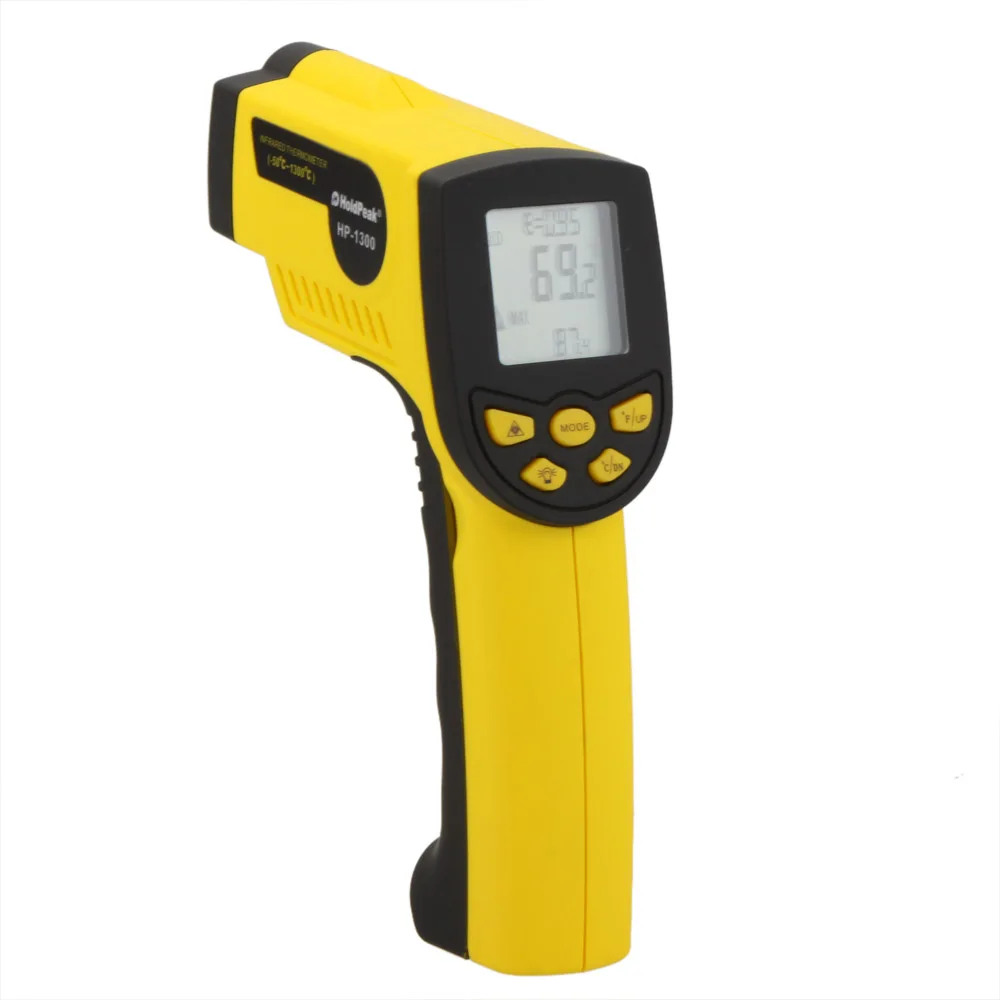 

HoldPeak HP-1300 Infrared Digital Thermometer Measurement Instruments Handheld Industrial Thermometers LCD Display Thermometer
