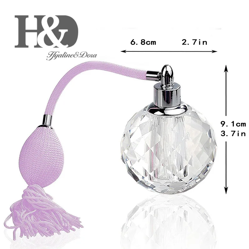 H& D 10 мл Винтажный стиль многоразовый пустой кристалл флакон духов розовая лампа с кисточкой распылитель коллекционный подарок для леди