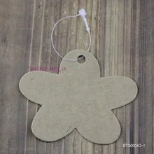 1000 шт Упаковка Подарочных бирок в стиле ретро крафт-коричневый цветок этикетка Висячие ценники с Platic Pins