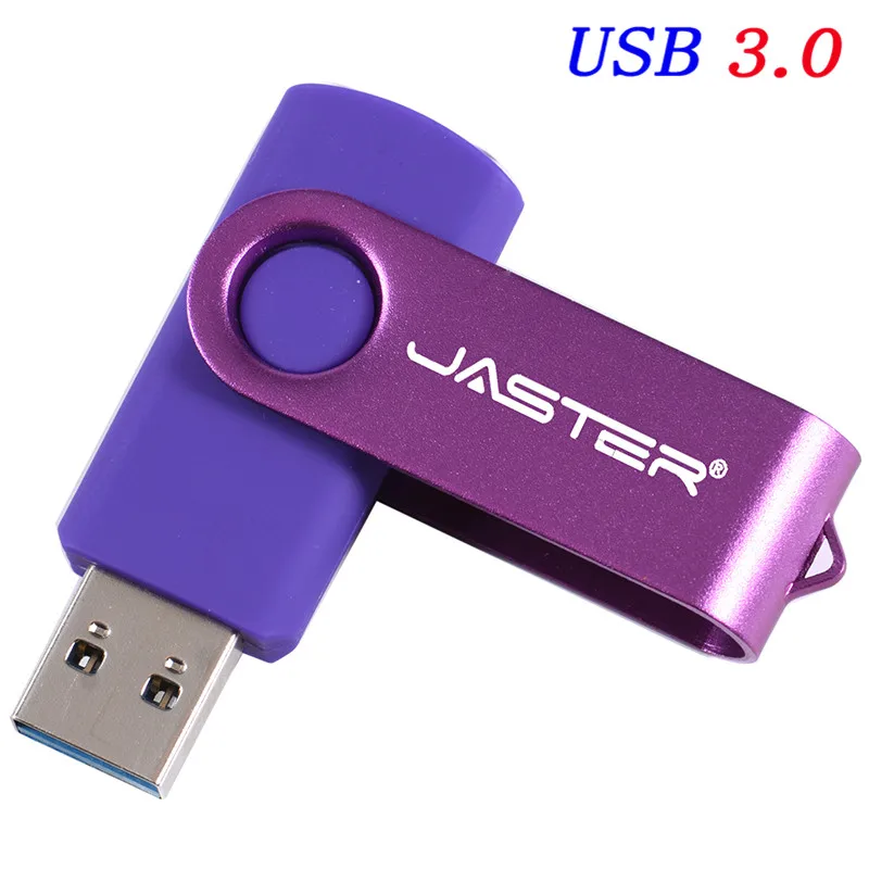 JASTER высокоскоростной флеш-накопитель USB 3,0 128GB 256GB Roation Pendrive USB3.0 флеш-накопитель 64GB 32GB 16GB металлический u-диск - Цвет: Purple