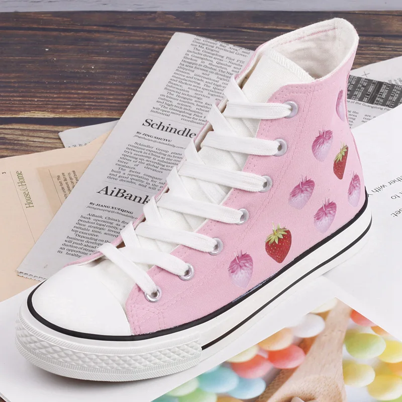 Canvas Shoe Women's Platform Shoes Woman High Help Fruits Hand Shoe Hand Shoe Strawberry Shoe Doodle Shoe Sneakers Sneaker Canvas Shoe Women's Platform Shoes Woman High Help Fruits Hand Shoe Hand Shoe Strawberry Shoe Doodle Shoe Sneakers Sneaker