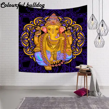 

Indian Gods Canvas Bohemia Tapestry Elephant Wall Hanging Blankets Bedspread Dorm Home Living Room Decorative Mantas Beach towel