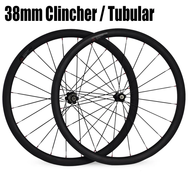 Best price at $329 Cheap Novatec A271SB/F372SB Hub 38mm Clincher Tubular Carbon Bike Wheels Racing Road Bicycle Carbon Wheelset