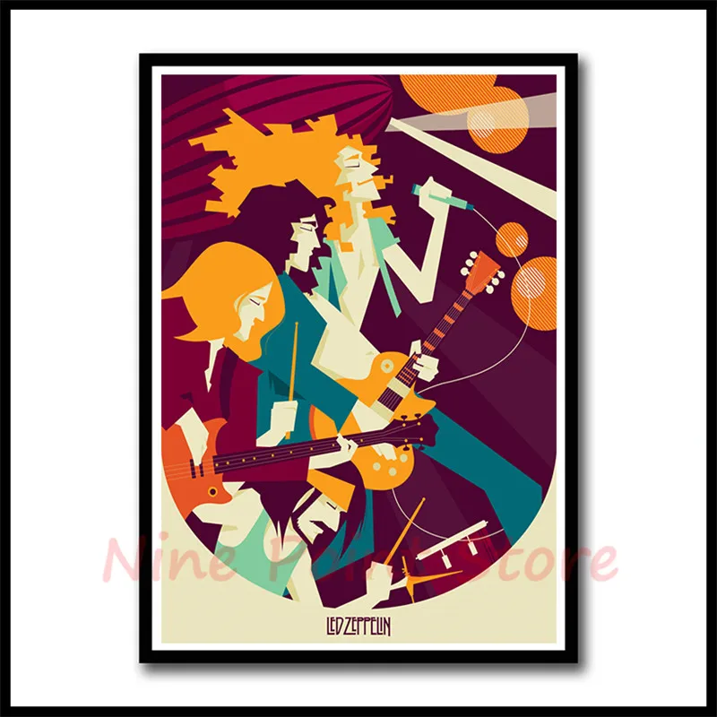 Led Zeppelin рок-музыка с покрытием бумажные Плакаты для дома спальни общежития Настенный декор Бескаркасный плакат