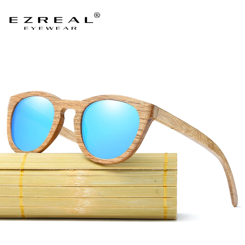 EZREAL occhiali da sole Vintage in legno Du polarizzati uomo donna occhiali  da sole in vero legno di bambù lenti a specchio occhiali da sole rotondi in  legno con custodia|sunglasses with|wood sunglasseswood