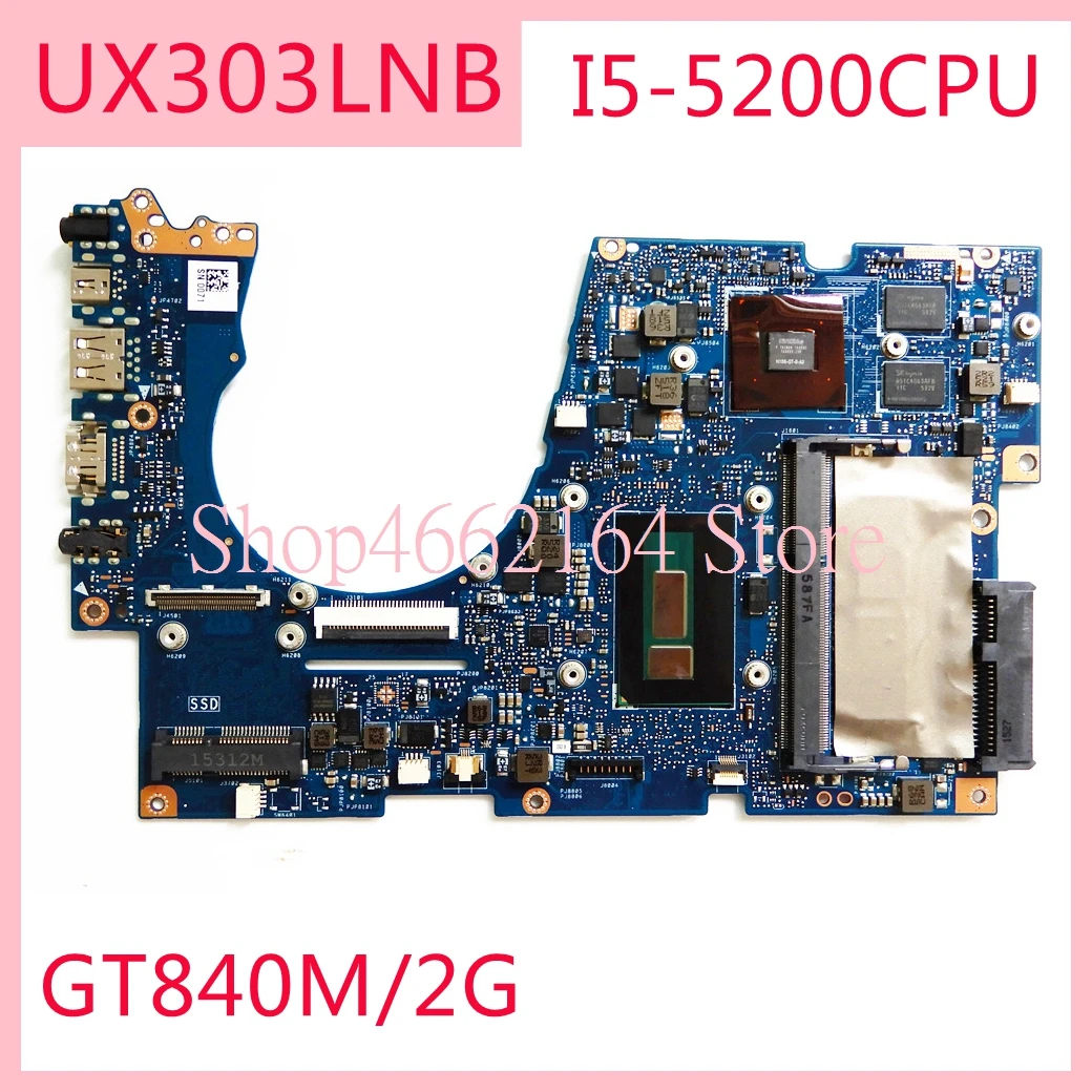 UX303LNB placa base para ordenador portátil I5-5200CPU GT840M/2G para ASUS UX303LB UX303LNB UX303LN UX303L U303L Notebook mainboard totalmente probado UX303LNB placa base para ordenador portátil I5-5200CPU GT840M/2G para ASUS UX303LB UX303LNB UX303LN UX303L U303L Notebook mainboard totalmente probado