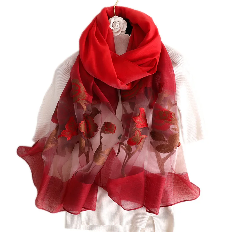 LaMaxaPa Модный летний цветочный принт женский/женский шарф кружевной платок шали и Обертывания Длинные женские шарфы