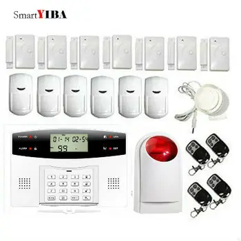 

SmartYIBA LCD Display Wireless GSM Security Alarm System Remote Control 433Mhz Door Magnetic Sensor Infared Motion Alarm