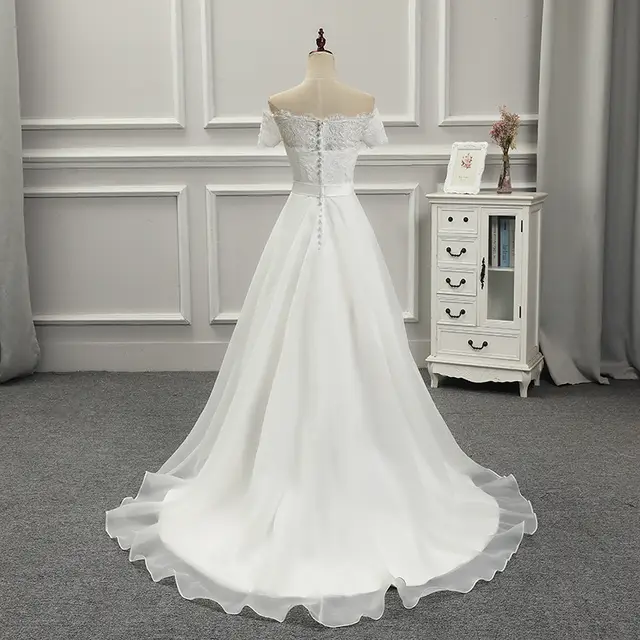 gauze beach wedding dresses