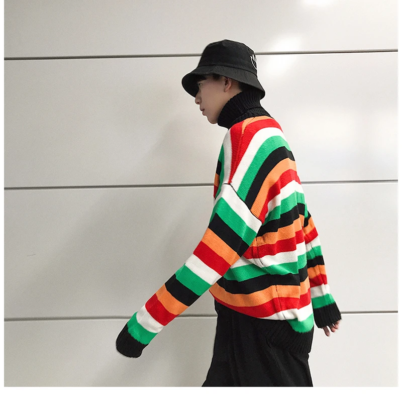 Korean Oversized Sweater Men Plaid  (4)