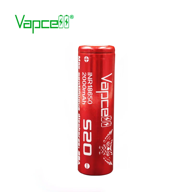 Vapcell INR18650 2000mah 35A S20 li lon Аккумулятор Перезаряжаемый 3,7 v с застежкой-молнией чехол для фонарика