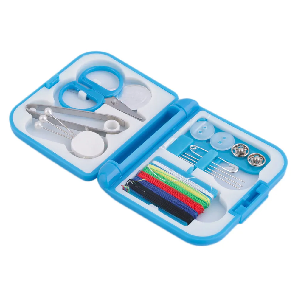 Полный швейный ниток иглы наперстки для ножниц мини пластиковый чехол для хранения швейный набор инструмент