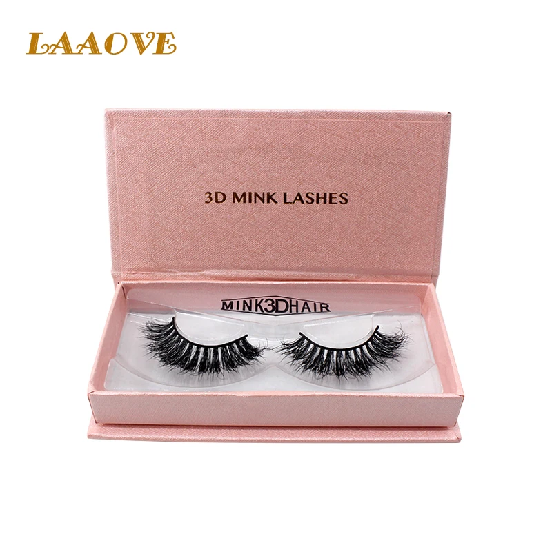 

LAAOVE 3D Mink Lashes 1 Box 1 Pair Packing Natural Thick Crisscross Messy False Eyelashes Pure Handmade Cotton Stalk Fake Eyelas