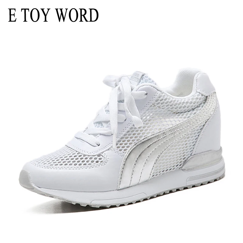 

E TOY WORD Women Sneakers Spring Autumn women Casual Shoes Mesh Sneakers Woman height increasing Women Shoes Basket Femme