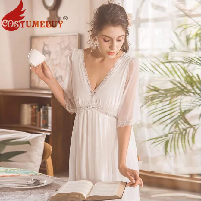 Costumebuy женское винтажное белое платье в викторианском стиле сорочка