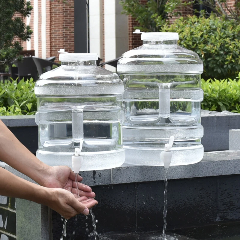 

Transparent round plastic water storage container 10L 15L Food Grade PC water bucket for Outdoor Camping Home Drinking