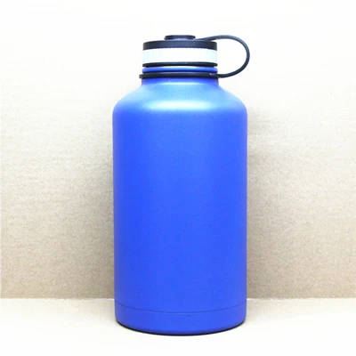 64 унций вакуумная колба холодная Изолированная бутылка-чайник для воды кувшин для пива Большой Термос без бисфенола А бутылка bpa бесплатно можете ли вы закрутить его - Цвет: Синий