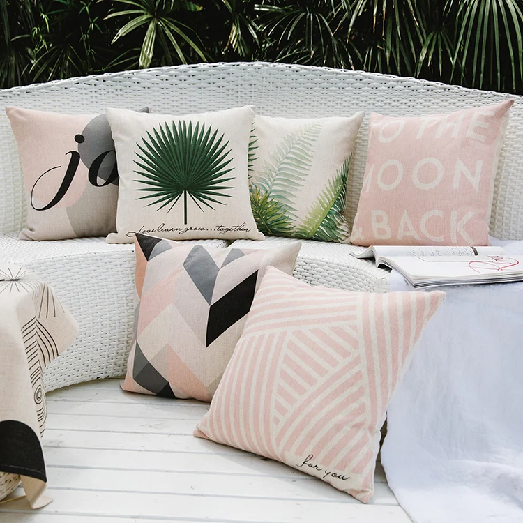 

Nordic style number/pink patterns Cushion cover for Pillow/cushion Cotton and linen materials without pillow inner 05