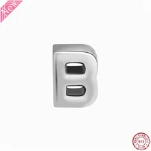 Новые очаровательные бусины с буквами B для женщин, ювелирные изделия, тисненые с сердечками и точками, DIY Fit PANDORA, подвески, серебро 925, оригинальные LE017-B