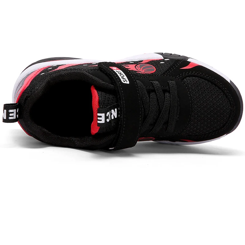 Non-slip Breathable Kids Sneakers Boys Basketball Shoes Children Sport Shoes Outdoor Child Trainer Shoes Students Basket Boy Red