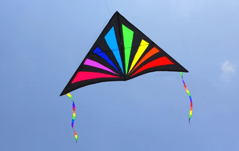 2 x Rainbow Triangle Kite Outdoor Children Fun Sports Kids Toys Gift Air Fly