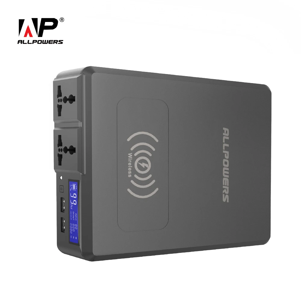 ALLPOWERS Power Bank Station Solar Generator 41600mAh 154W USB AC DC 5V 12V 110V 220V Outlet Outdoor Camping Drone Power top power bank