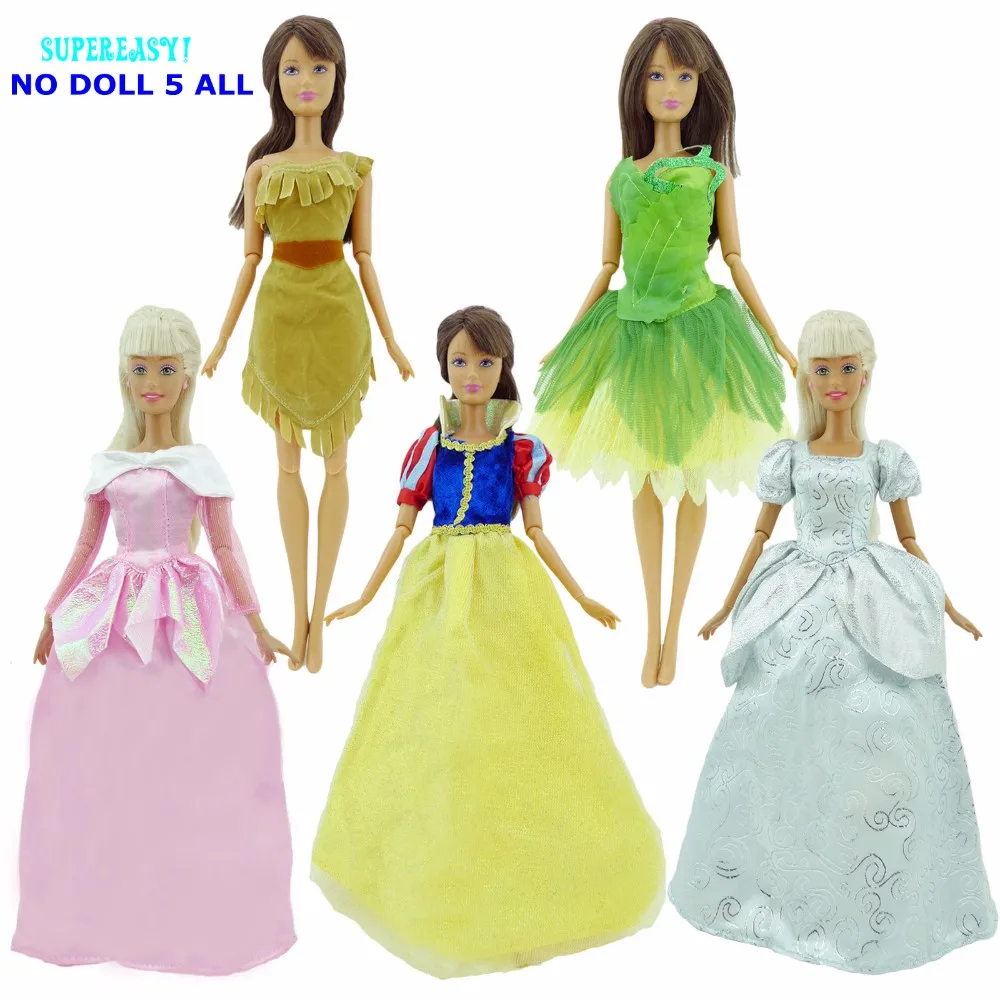 Сказочный костюм принцессы, платье Белоснежка, Золушка, Pocahontas, одежда принцессы для Барби, FR 11," 12", аксессуары для кукол игрушки