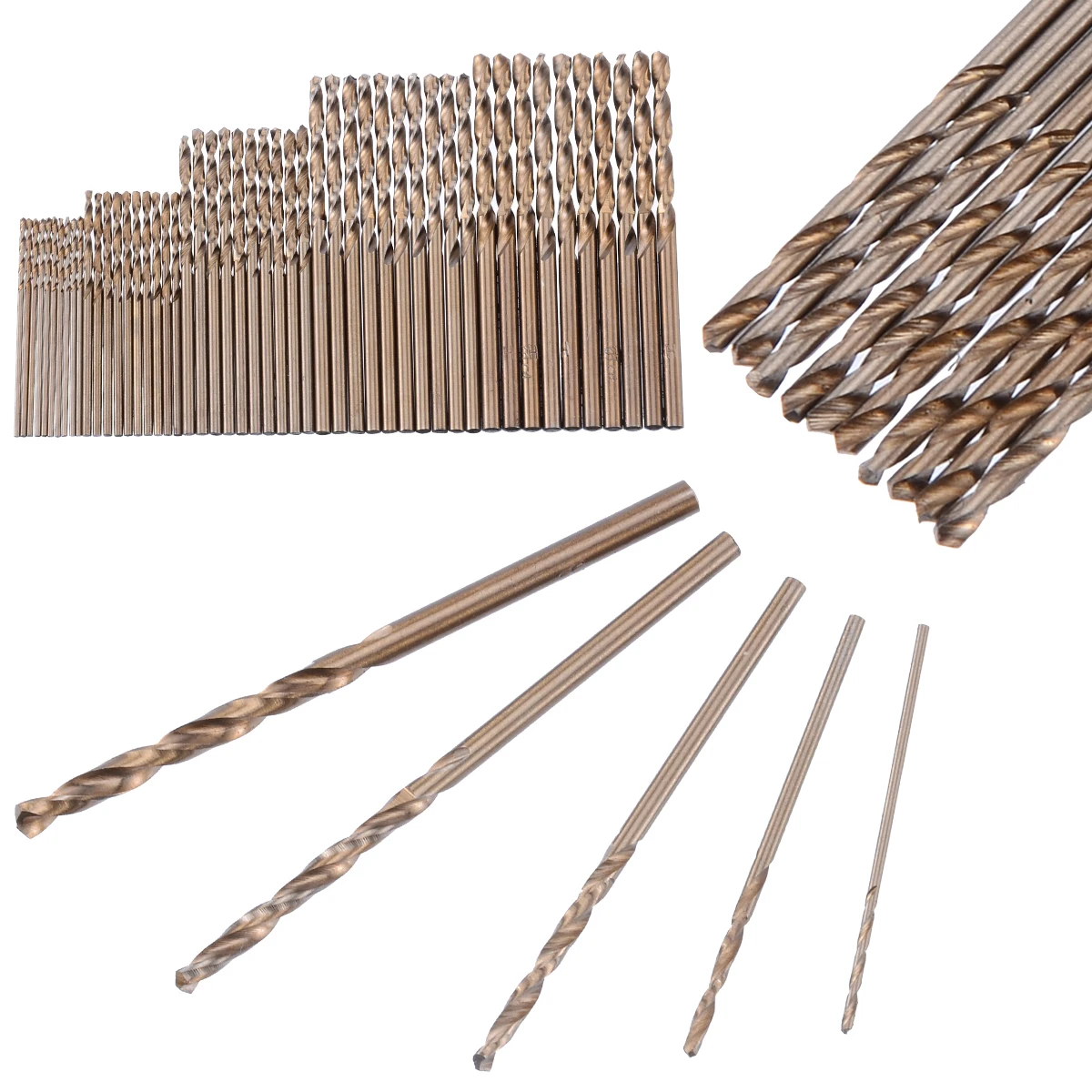 50pcs/set M35 Material Cobalt Drill Bits Set 1/1.5/2/2.5/3mm Size Drill Force Tool For Hardened Steel Cast Iron Drilling Tool
