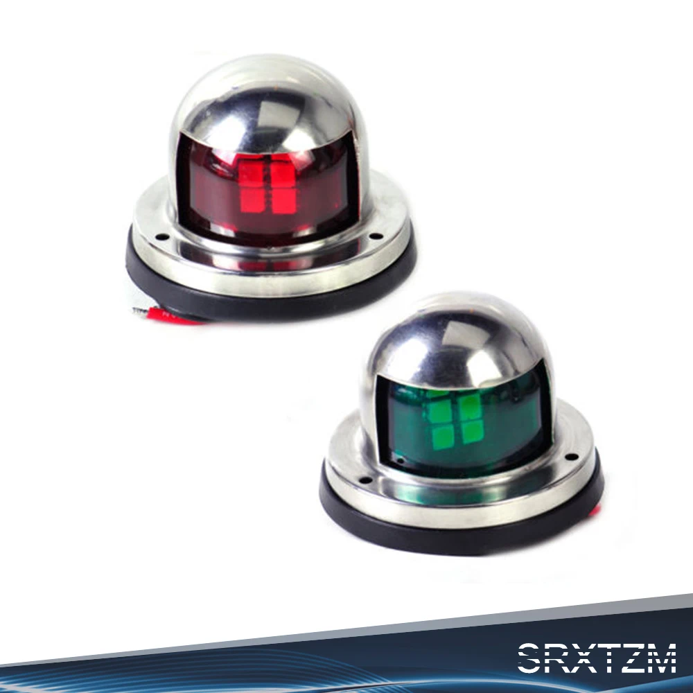 2Pcs Marine Boat Yacht Light Stainless Steel 12V LED Bow Navigation