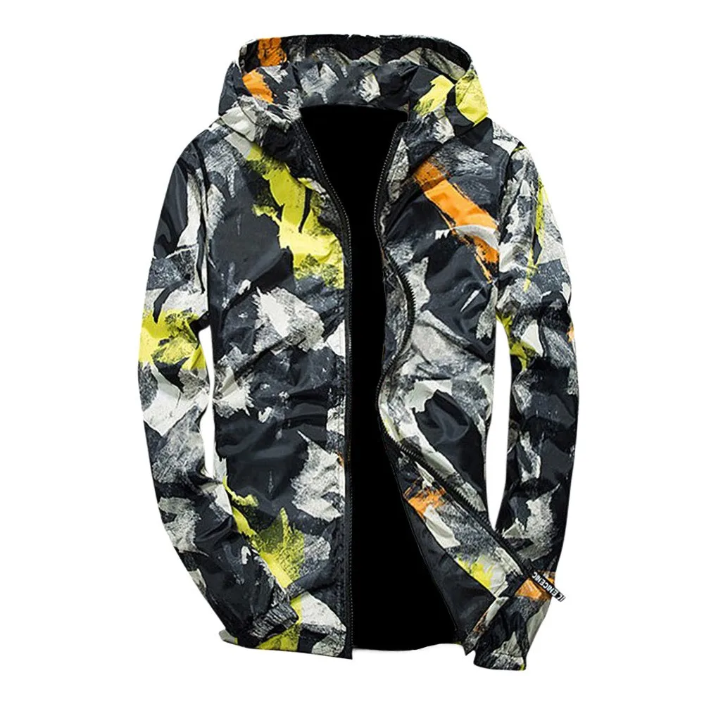 

JAYCOSIN Fashion Men Jacket Coats Male Causal Hooded Camouflage Jacket Windbreaker Zipper Outwear Spring Autumn Bomber Jackets