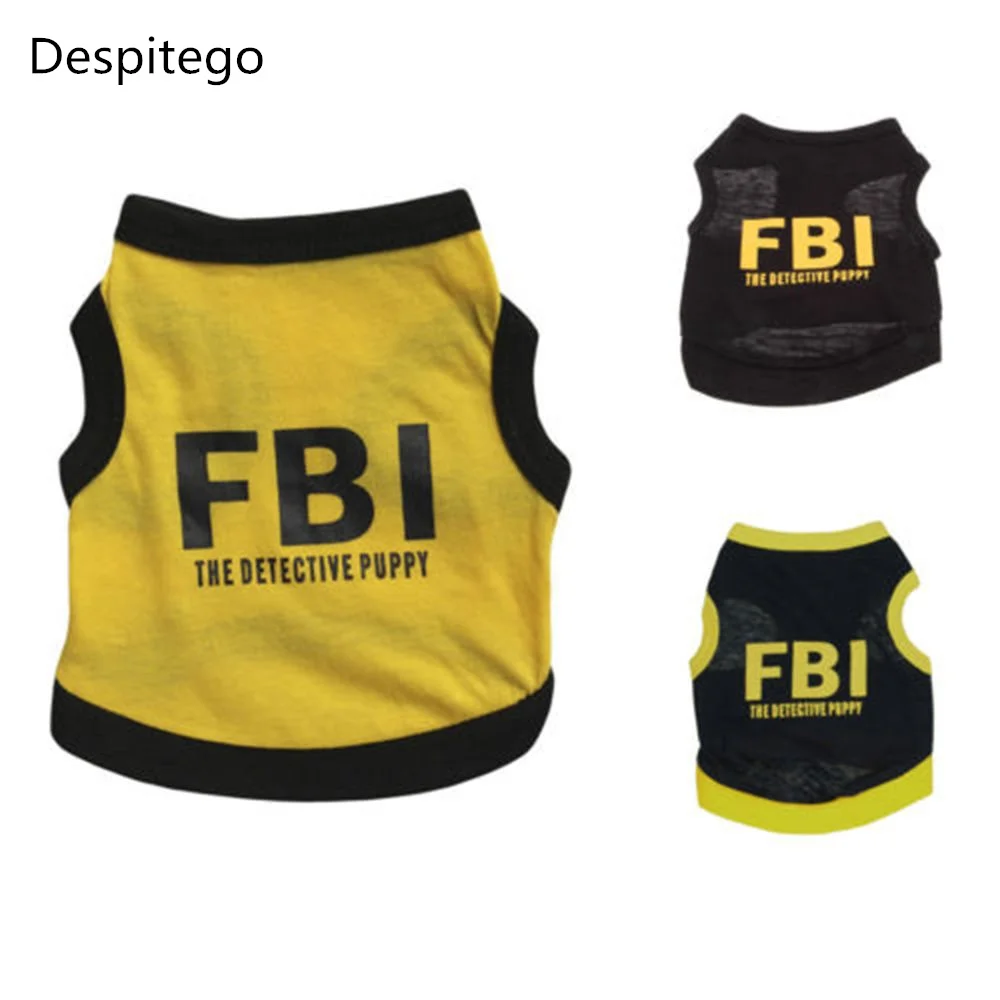 FBI Small Dog Clothes Pet Puppy Cute Vest T Shirt Tops Costume Apparel