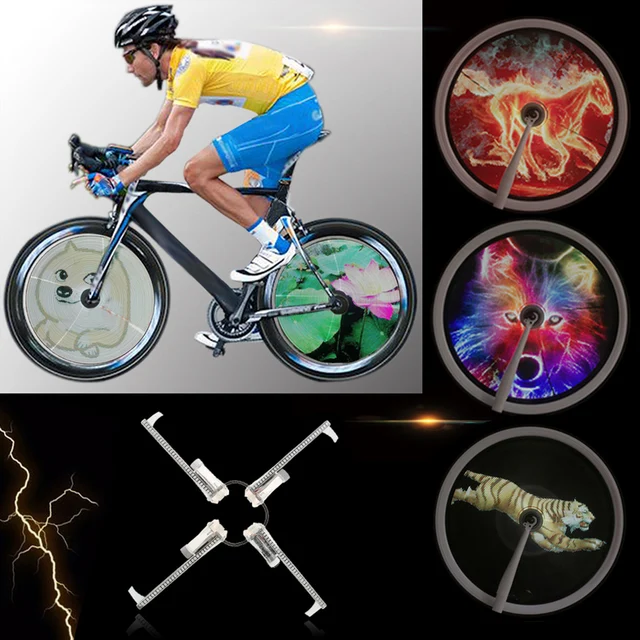 256/416pcs RGB LED Smart Cycle Bike Bicycle Light Colorful Wheel Spoke Light Programmable DIY ...