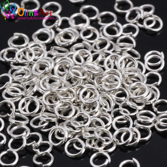 1000pcs Jump Rings for Jewelry Making 6mm Silver Plated Open Jump Rings for Craft Making Supplies.