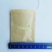 100 шт./лот 60X80 мм цветная фильтровальная бумага из древесной массы, фильтры для чая коричневого цвета, чайный пакетик с одним шнурком, не отбеливать