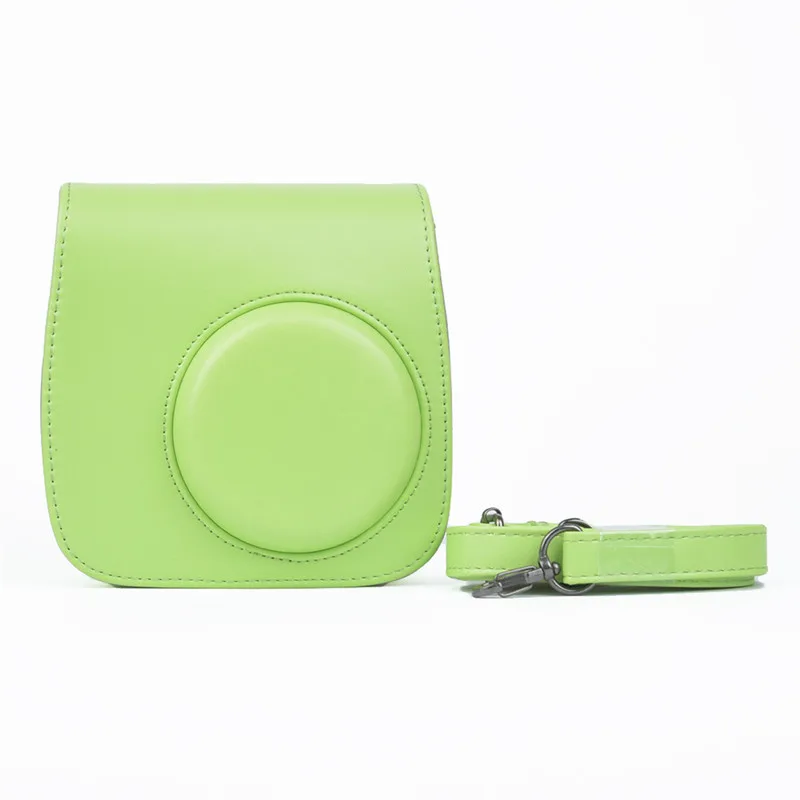 Кожаная сумка для камеры Fujifilm Instax Mini 8 8+ mini 9 чехол s маленький компактный рюкзак для камеры защитный чехол - Цвет: Green