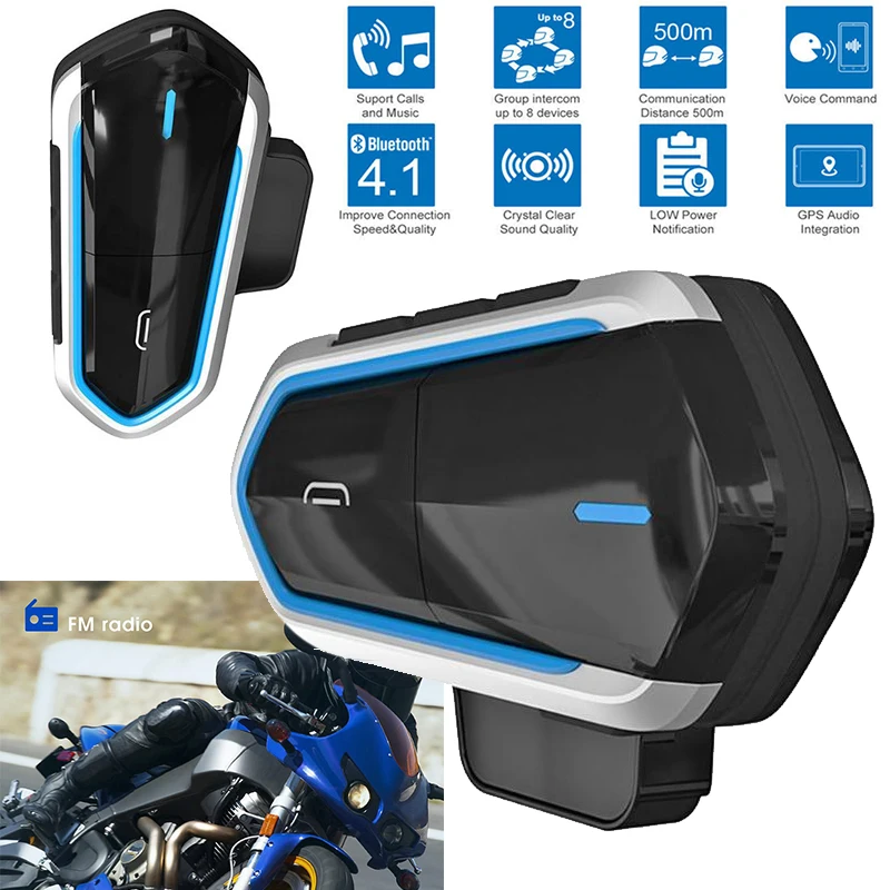 

Motorcycle Helmet Wireless Bluetooth Earphones Handsfree FM Radio MP3 Earphone