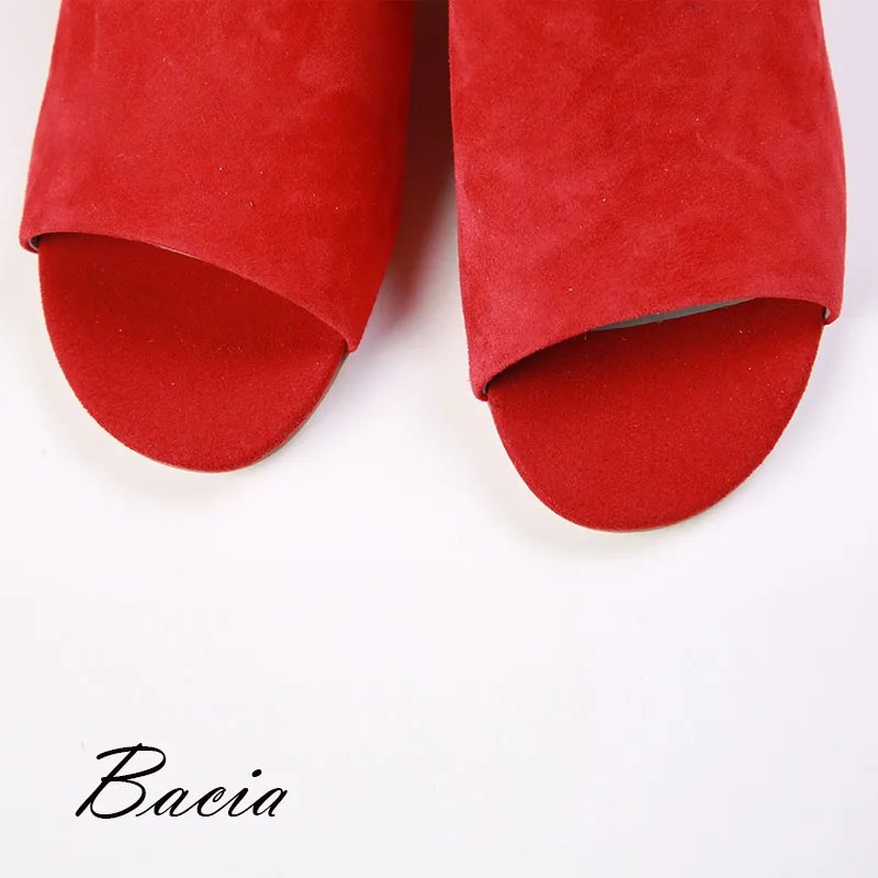 Mujer Cuero Tacones 2019 Transpirable De Sandalias Marca Wo Verano Bacia Plataforma Zapatos Cómodo Rojo azqBwS