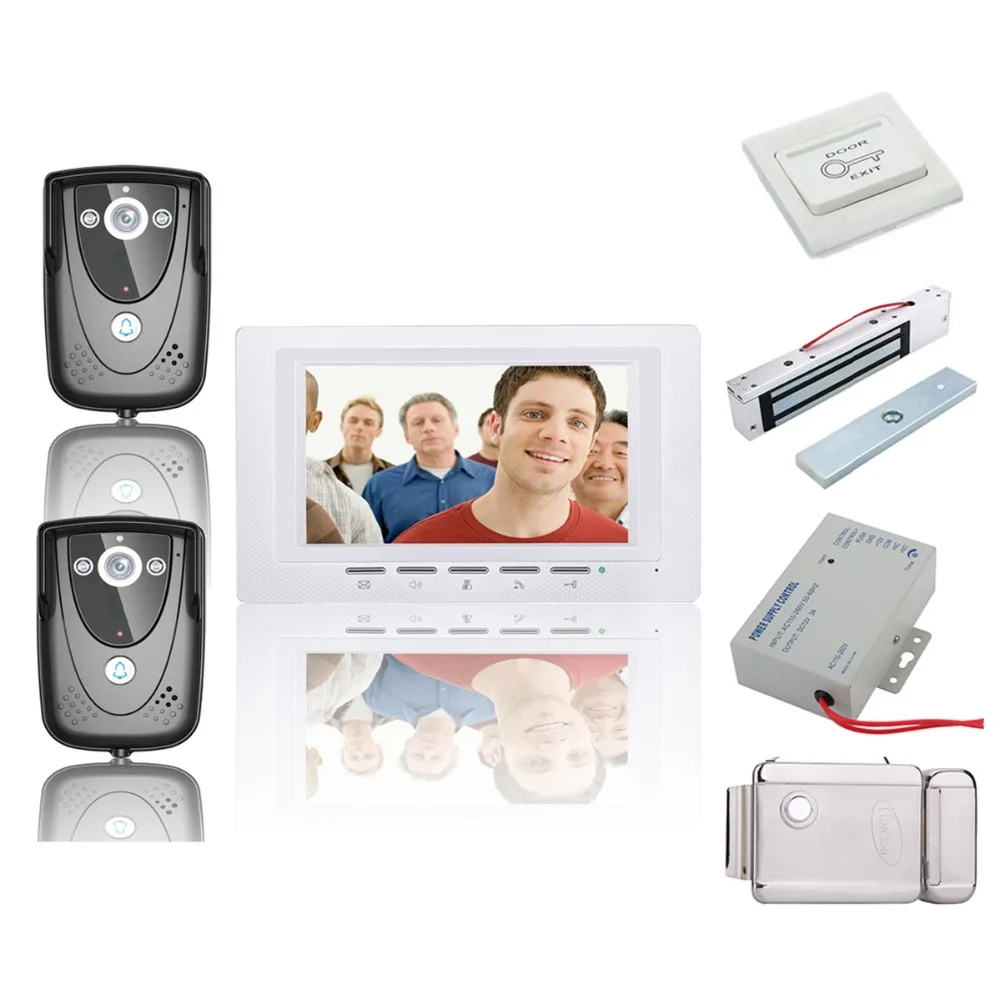 

Home 7" Color Video Door Phone Video Intercom Door Intercom Doorphone IR Night Vision Camera Doorbell Kit +Electronic locks Set