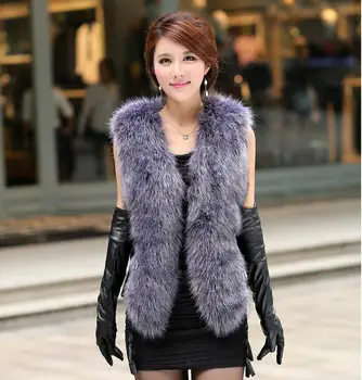 

2017 new imitation fur vest imitation fox fur fashion temperament high-end vest