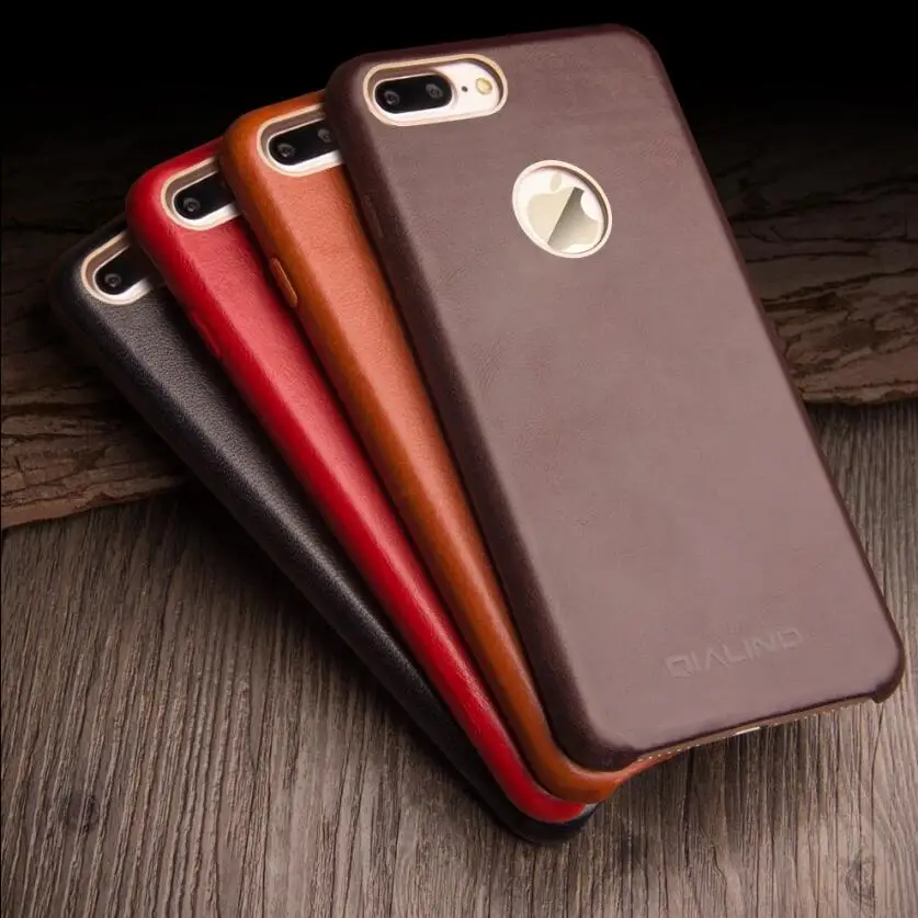 

QIALINO Ultra slim High Quality case for iphone 8 plus design flip phone cover for iphone 8 plus real genuine leather